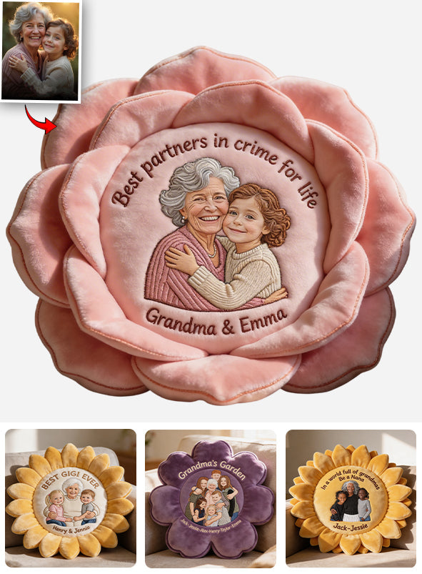 Love Grows Here - Personalized Grandma Premium Faux Fur Pillow