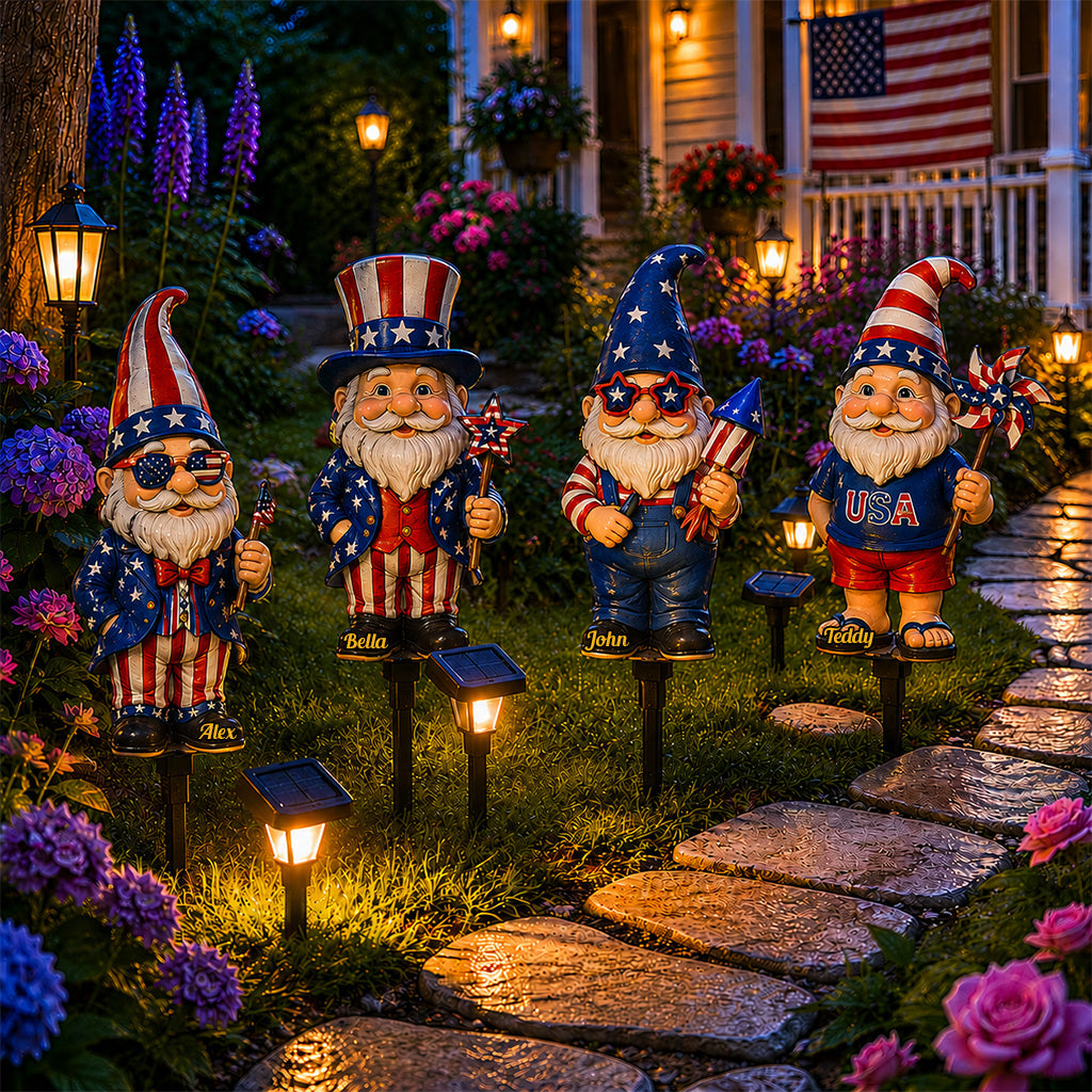 Patriotic Gnomes - Personalized Gardening Acrylic Garden Sign/ Acrylic Plaque Sign