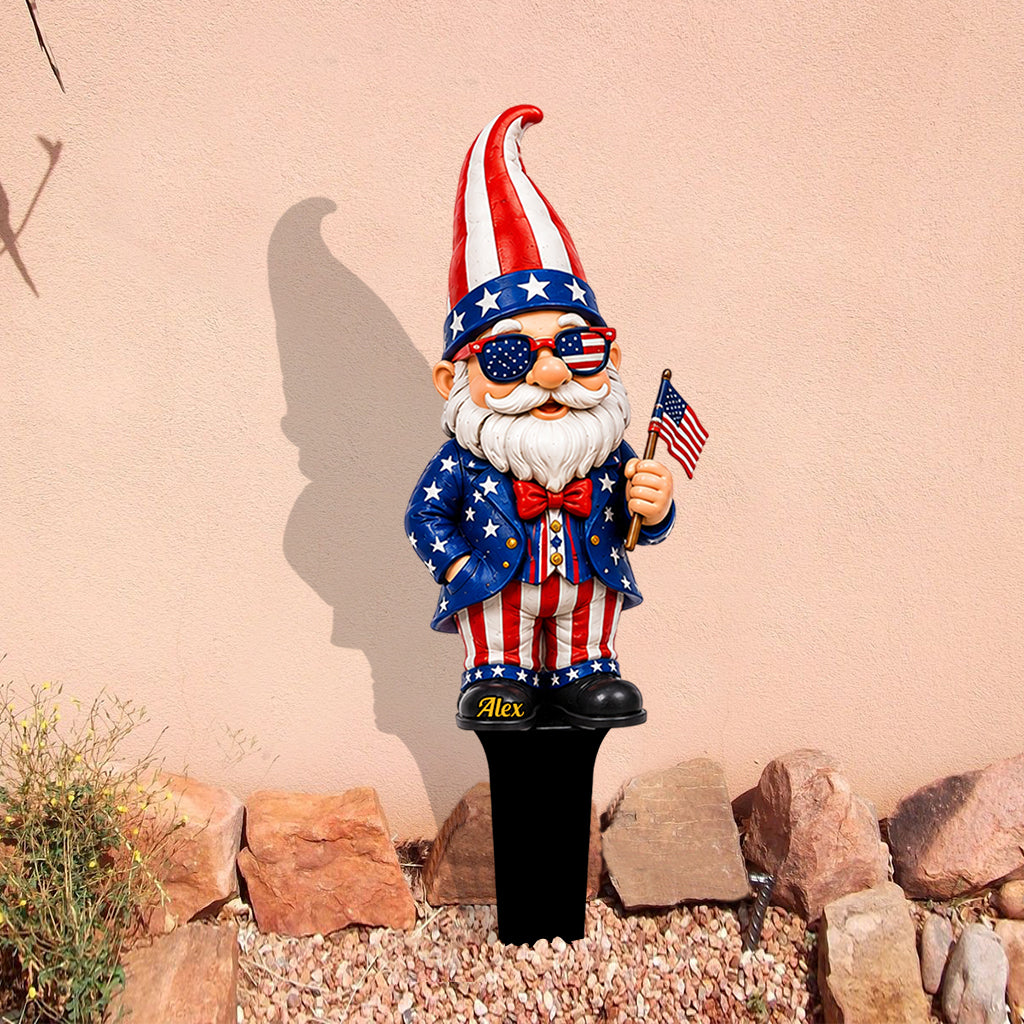 Patriotic Gnomes - Personalized Gardening Acrylic Garden Sign/ Acrylic Plaque Sign