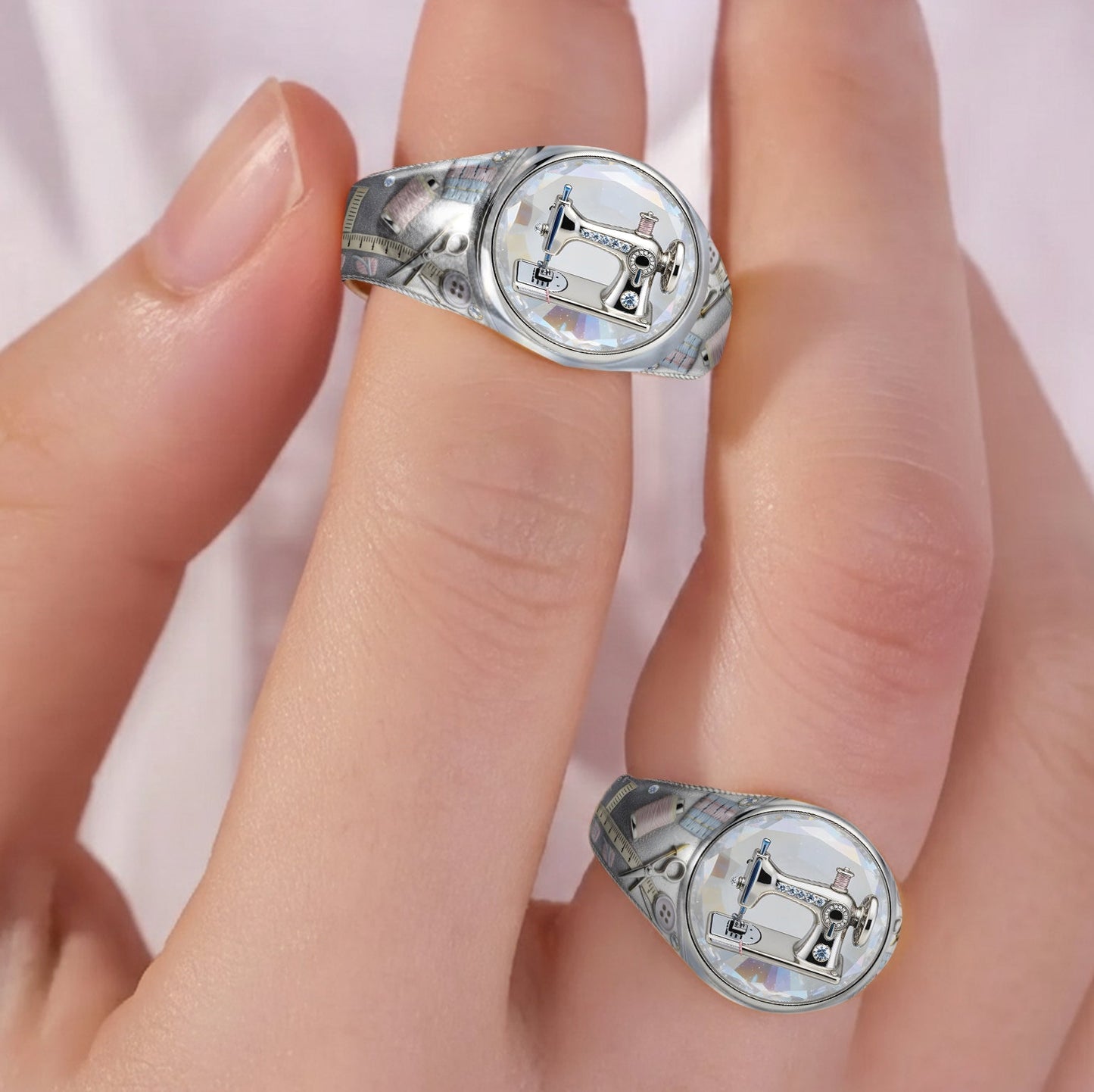Sewing Is My Therapy - Personalized Sewing Signet Ring