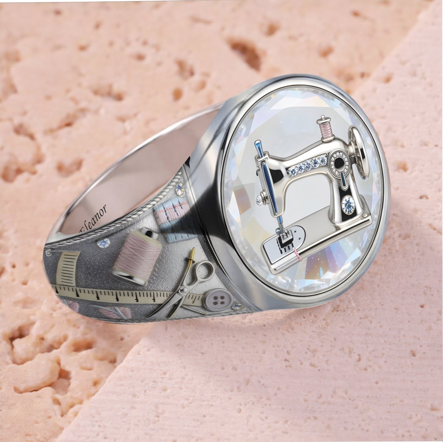Sewing Is My Therapy - Personalized Sewing Signet Ring