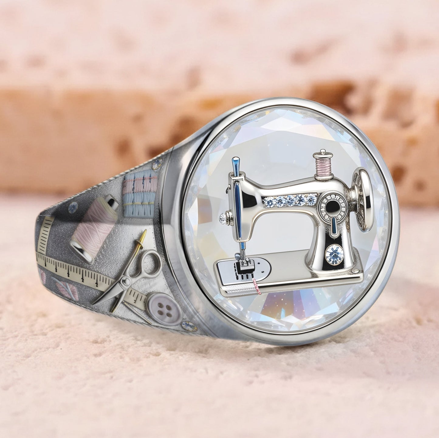 Sewing Is My Therapy - Personalized Sewing Signet Ring