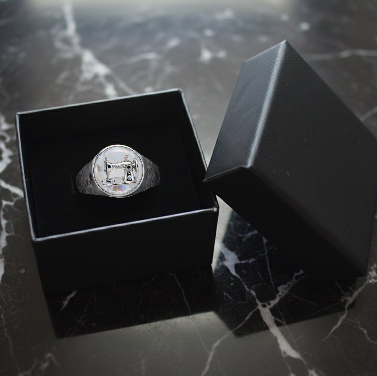 Sewing Is My Therapy - Personalized Sewing Signet Ring