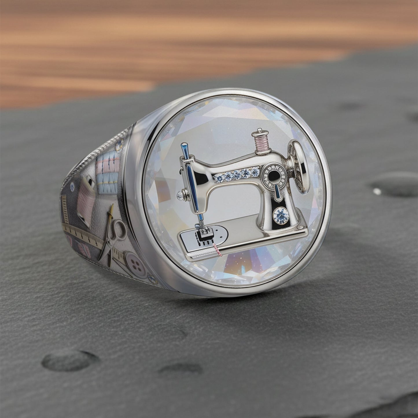 Sewing Is My Therapy - Personalized Sewing Signet Ring