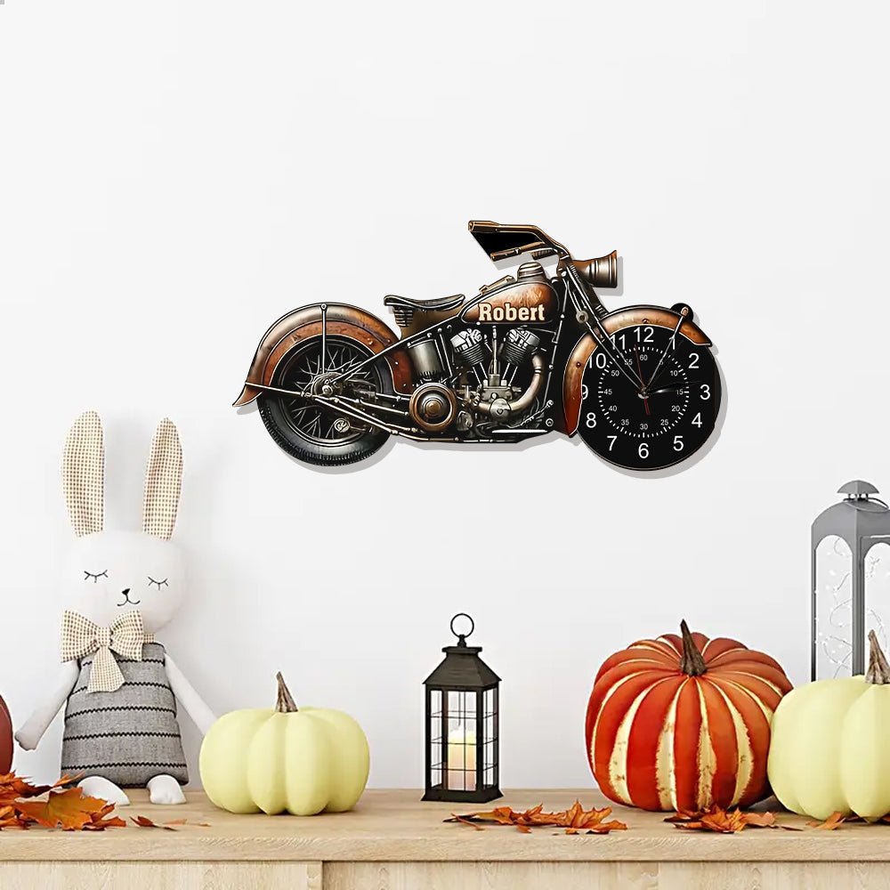 Motorcycle - Good Time, Good Friend, Good Wheel - Personalized Biker LED Light Wall Clock