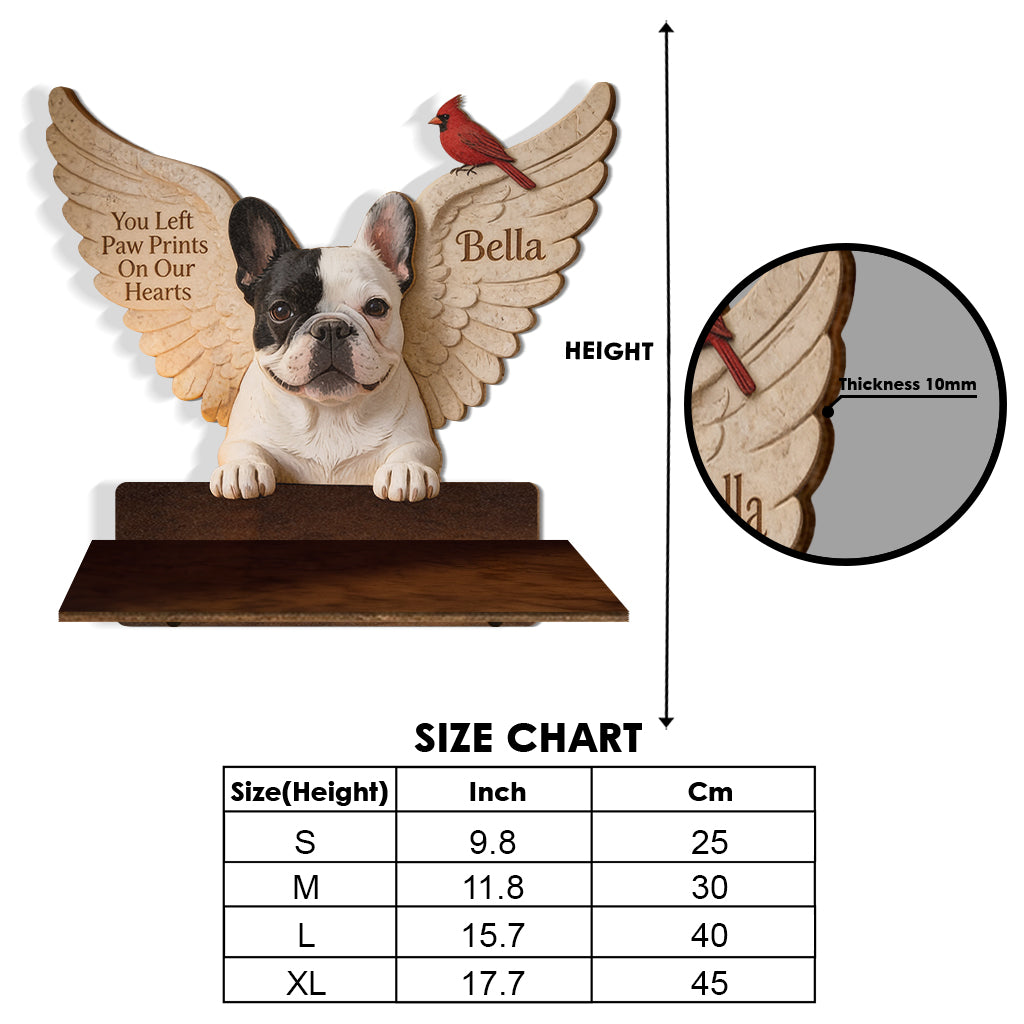 You Left Paw Prints On Our Hearts - Personalized Dog Wooden Floating Shelf