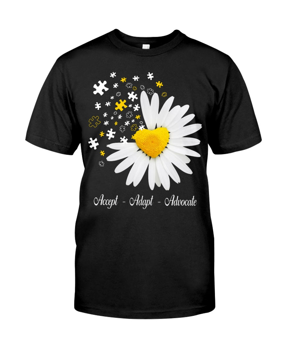 Accept Adapt Advocate - Autism Awareness T-shirt and Hoodie 0520