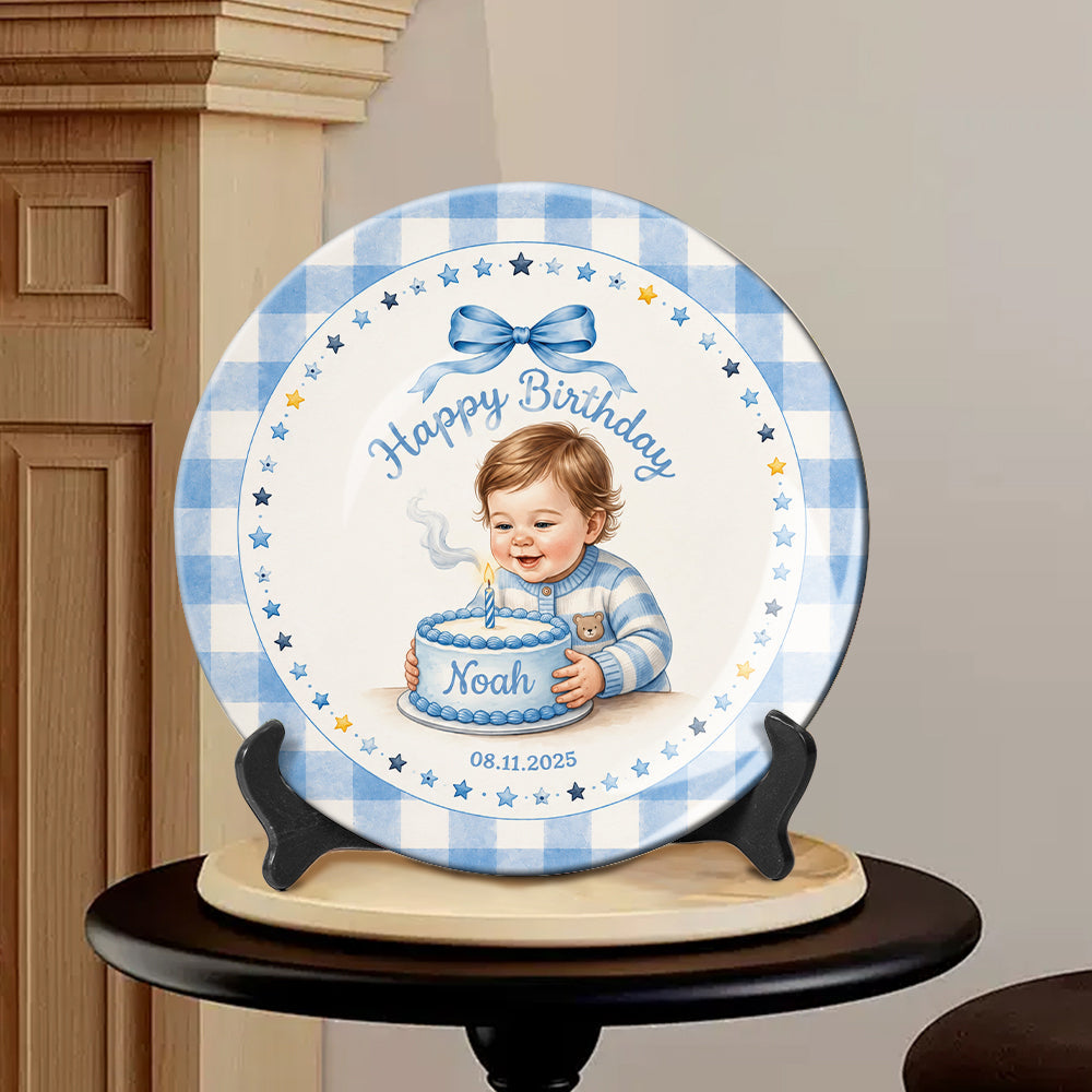 Beautiful Birthday Gift - Personalized Birthday Ceramic Round Plate