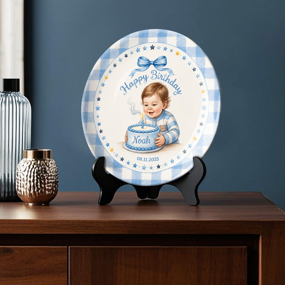 Beautiful Birthday Gift - Personalized Birthday Ceramic Round Plate