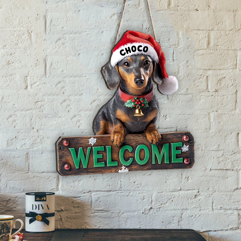 Welcome Home - Personalized Dog Custom Shaped Wood Sign
