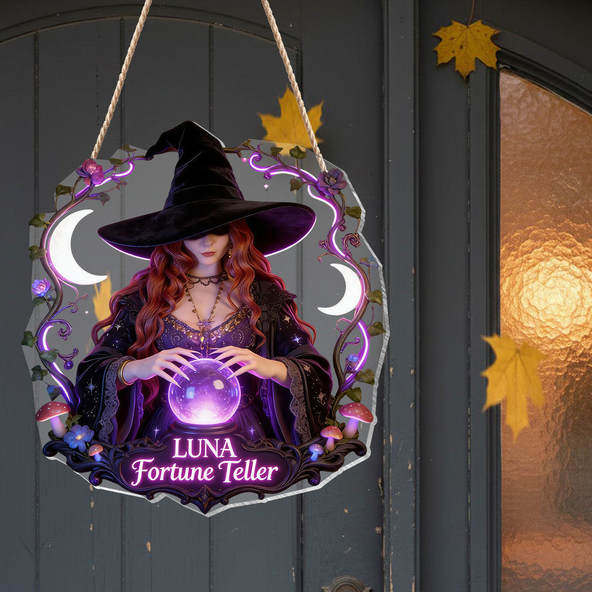 Witch's Room Decoration - Personalized Witch LED Light Acrylic Sign
