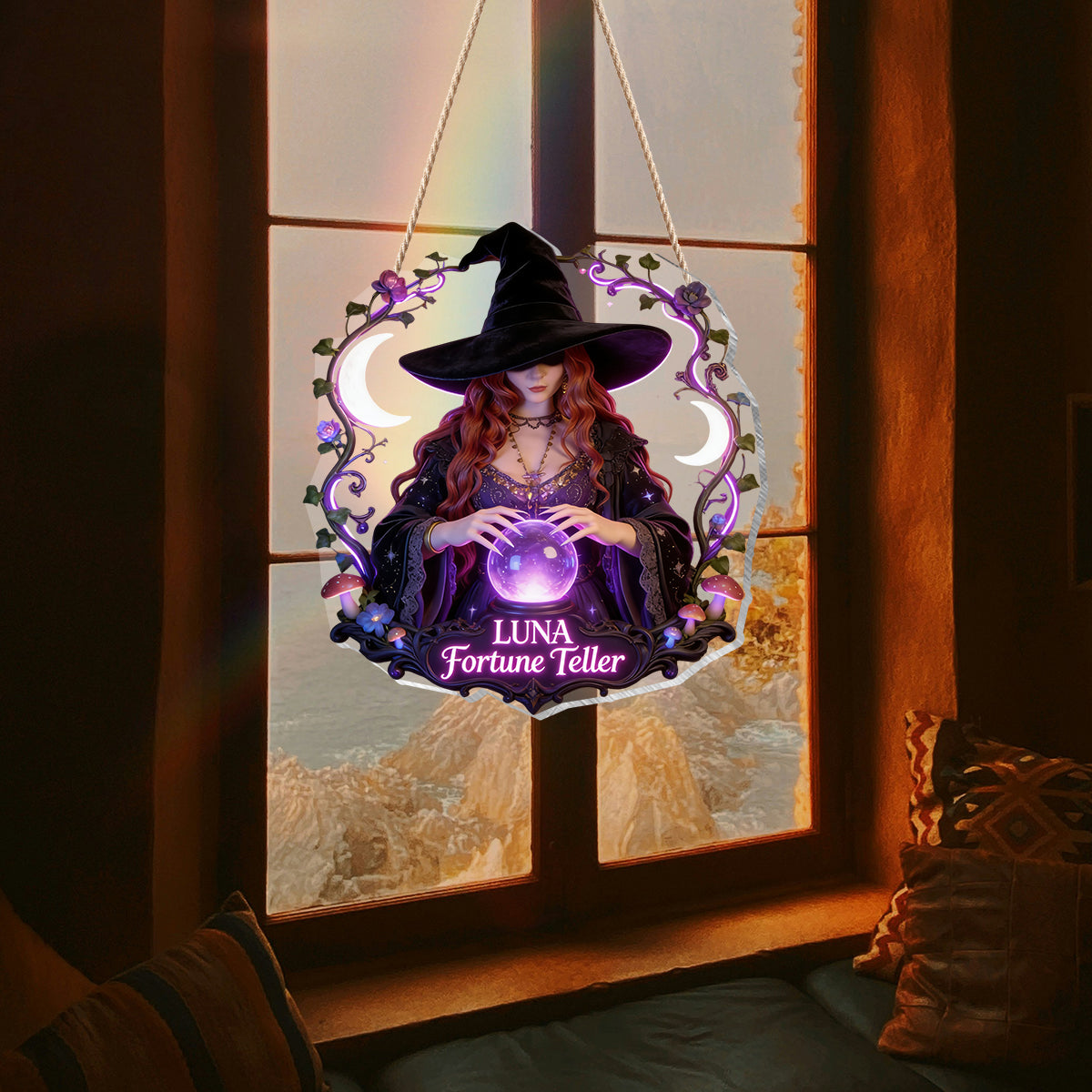 Witch's Room Decoration - Personalized Witch LED Light Acrylic Sign