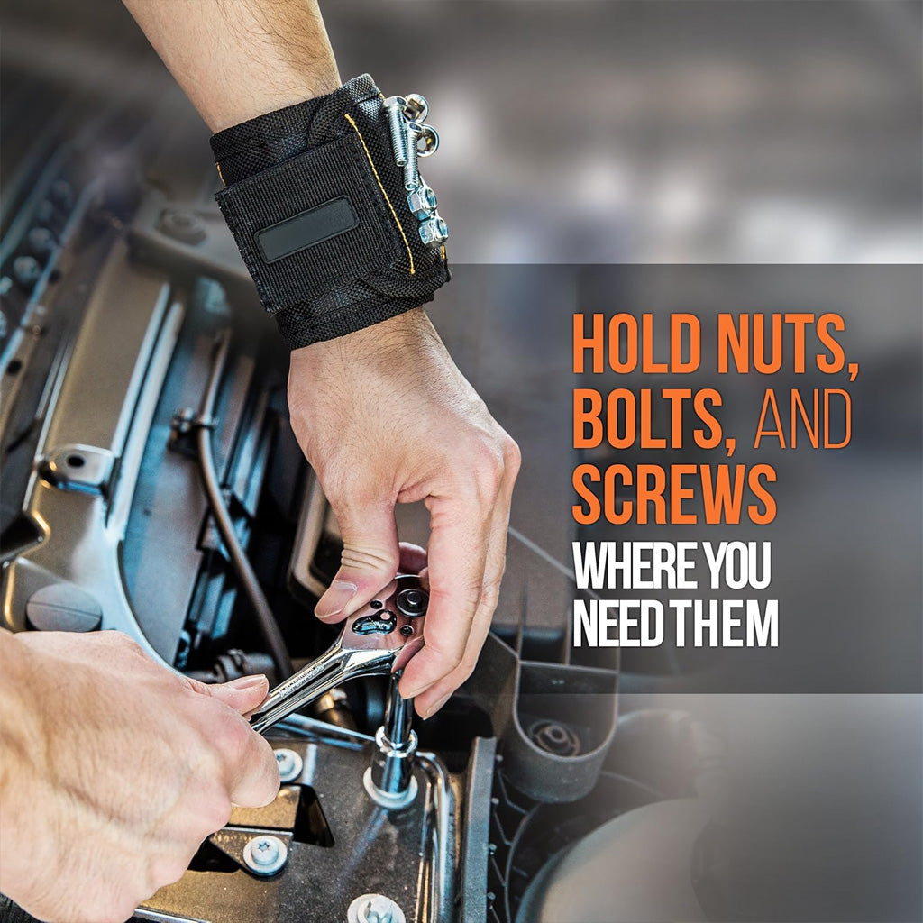 Magnetic Wristband For Holding Screws Nails And Drill Bits