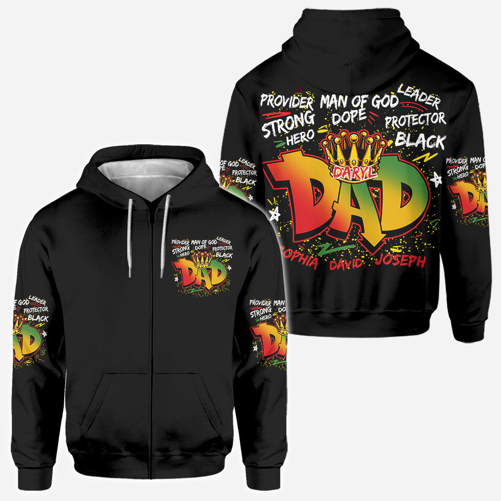 Strong Dope Hero Dad - Personalized African American All Over Shirt