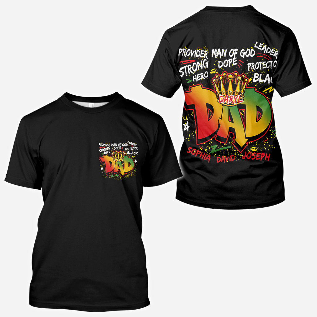 Strong Dope Hero Dad - Personalized African American All Over Shirt