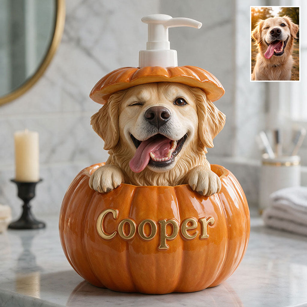 Pumpkin Peek-A-Boo - Personalized Dog Pump Dispenser