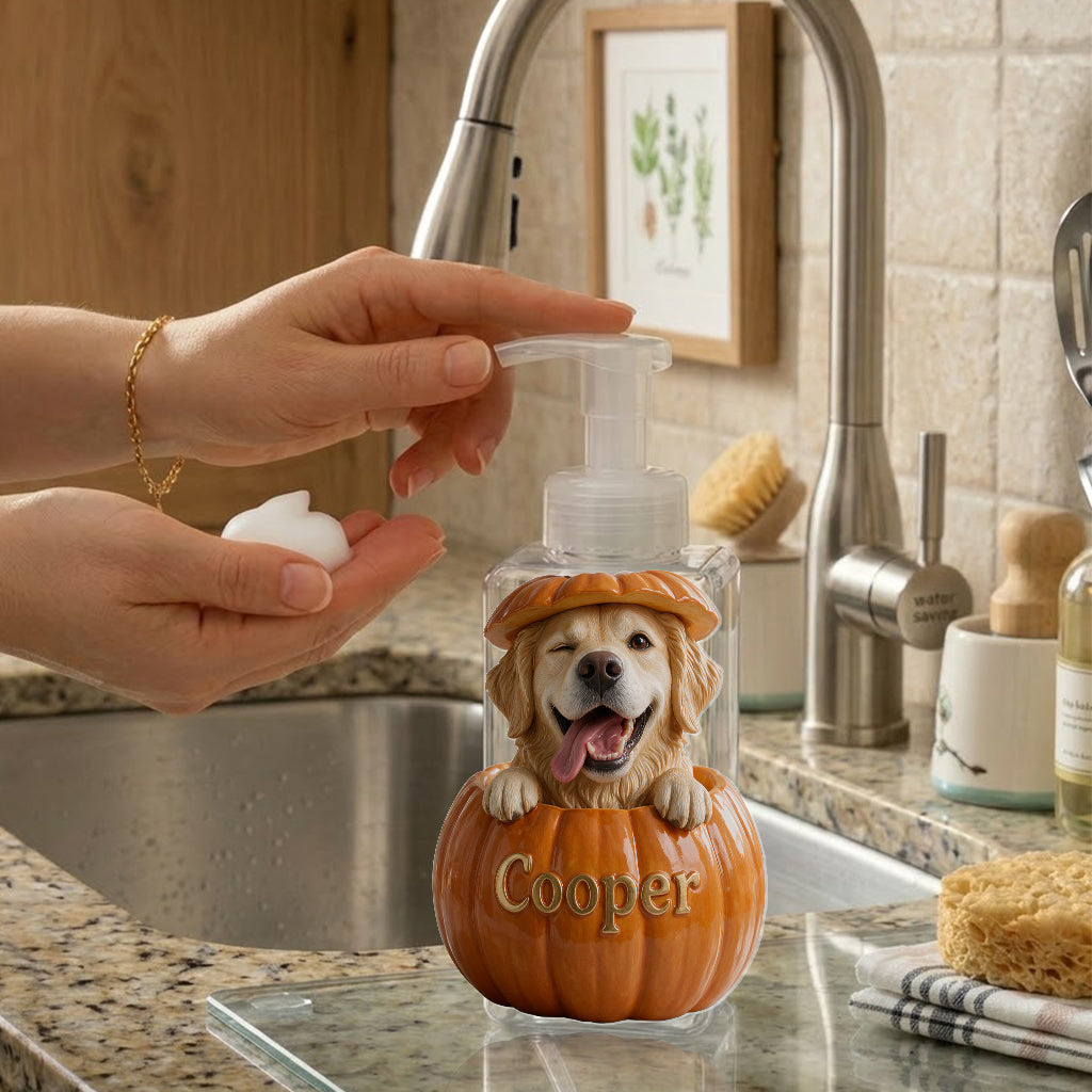 Pumpkin Peek-A-Boo - Personalized Dog Pump Dispenser