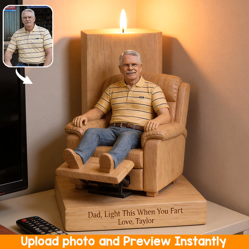 Perfect Father's Day Gift - Personalized Father Custom Shape Wooden Candle Holder