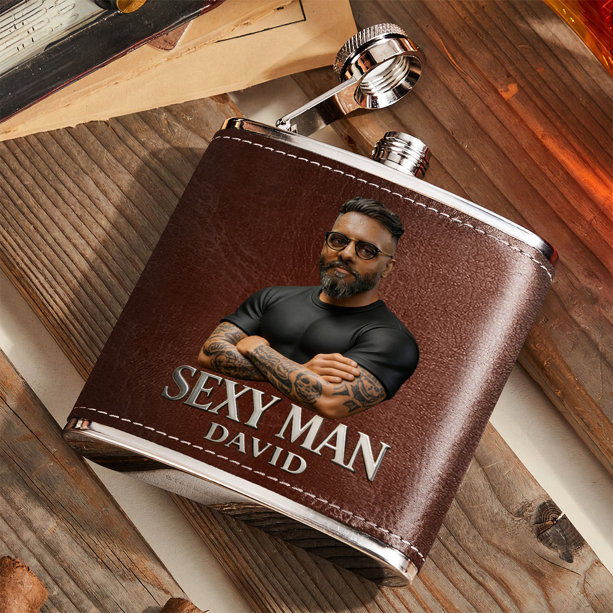 Luxury Gifts For Man - Custom From Photo - Personalized Father Hip Flask