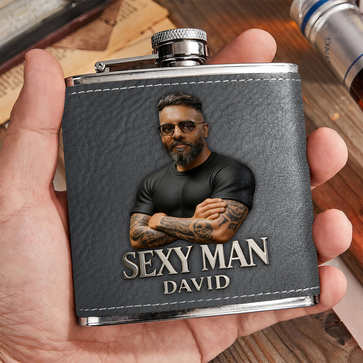 Luxury Gifts For Man - Custom From Photo - Personalized Father Hip Flask