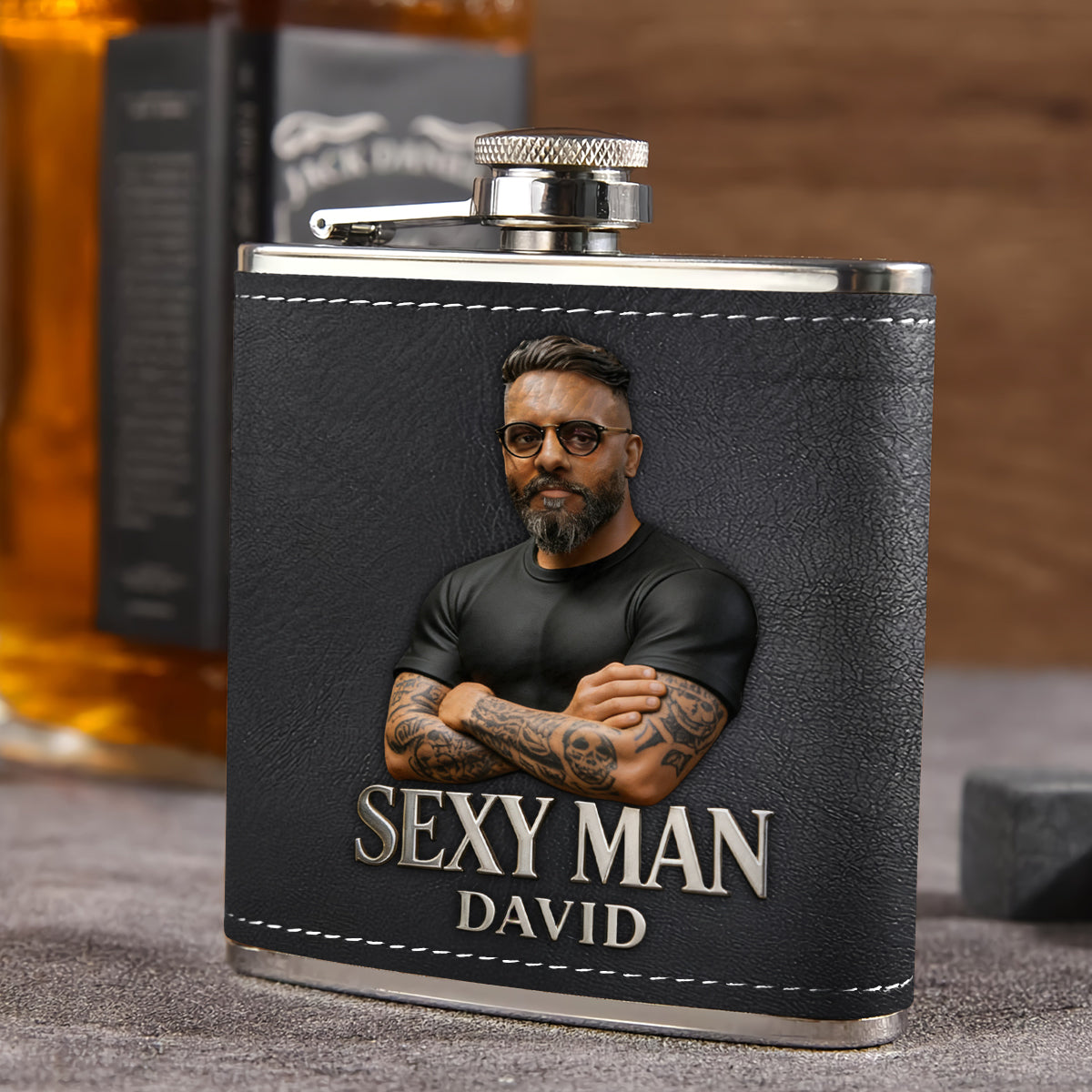 Luxury Gifts For Man - Custom From Photo - Personalized Father Hip Flask