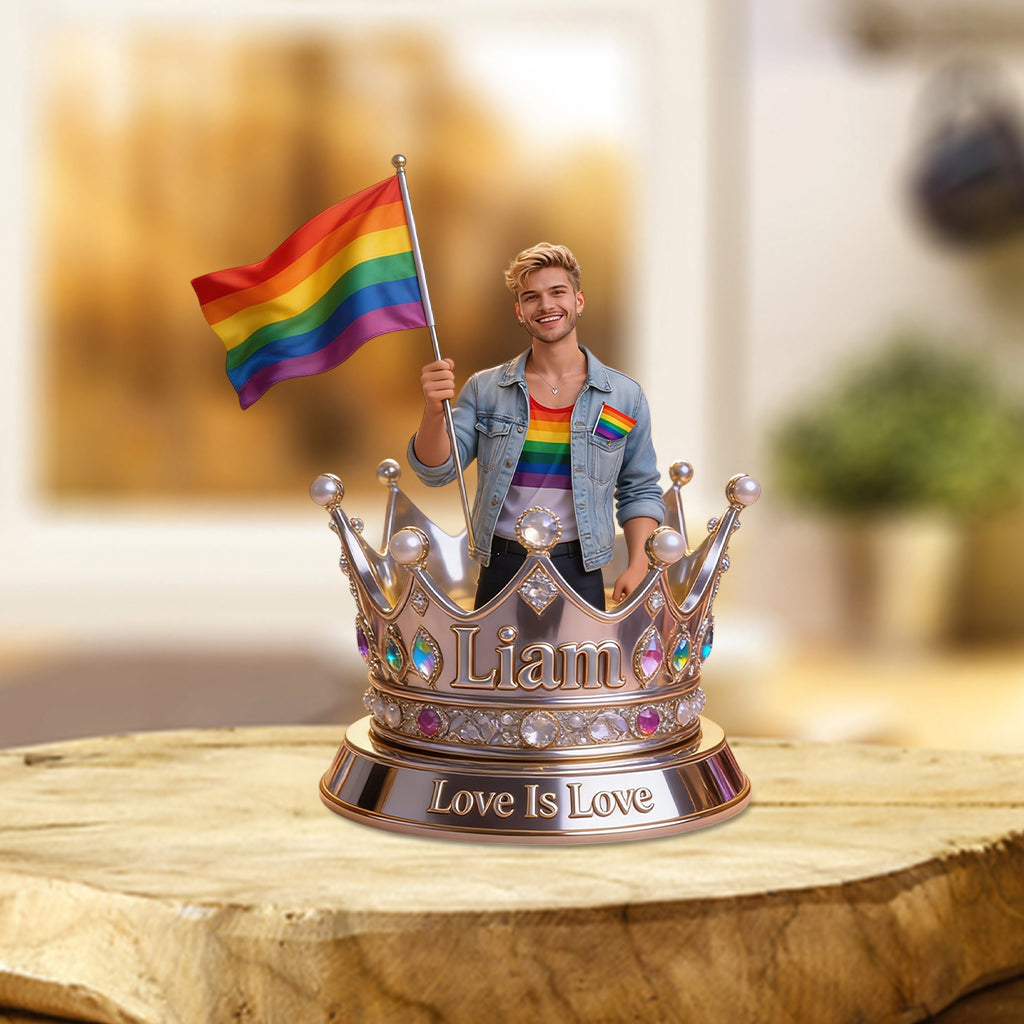 Love Is Love - Personalized LGBT Support Custom Shaped Acrylic Plaque