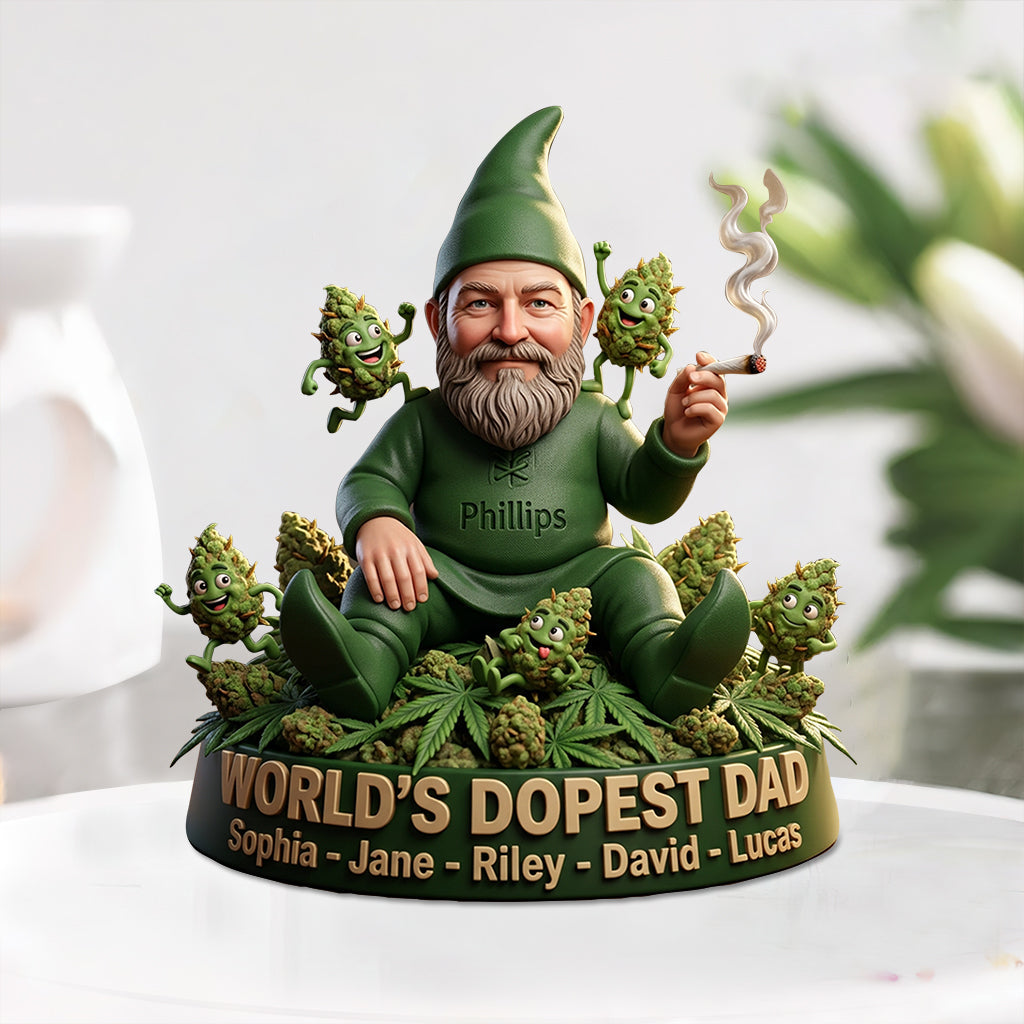 World's Dopest Dad - Personalized Weed Custom Shaped Acrylic Plaque