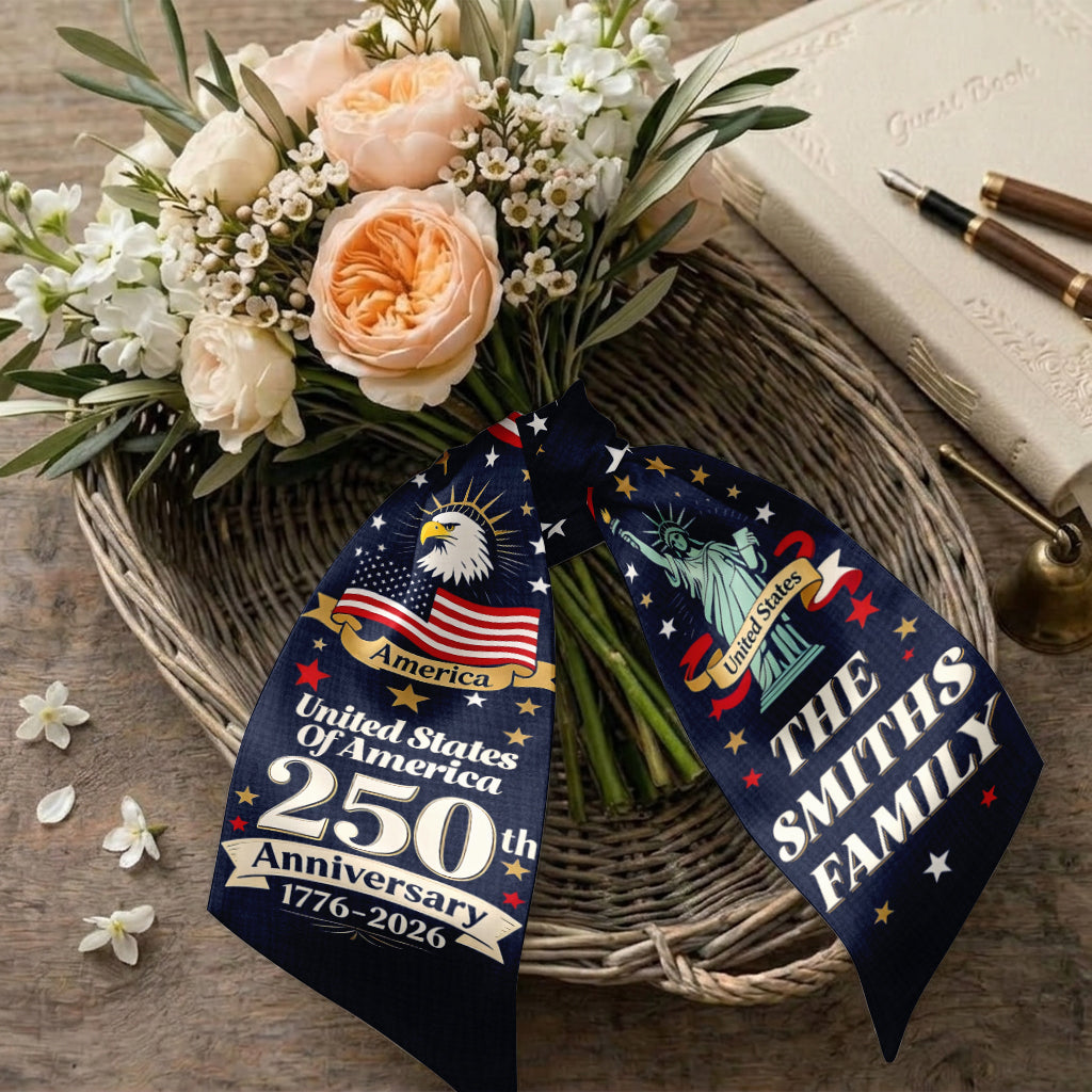 United States Of America 250th Anniversary - Personalized Patriot Decorative Sash/ Ribbon