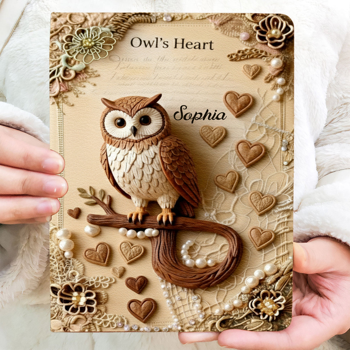 Owl's Heart - Personalized Owl Leather Journal