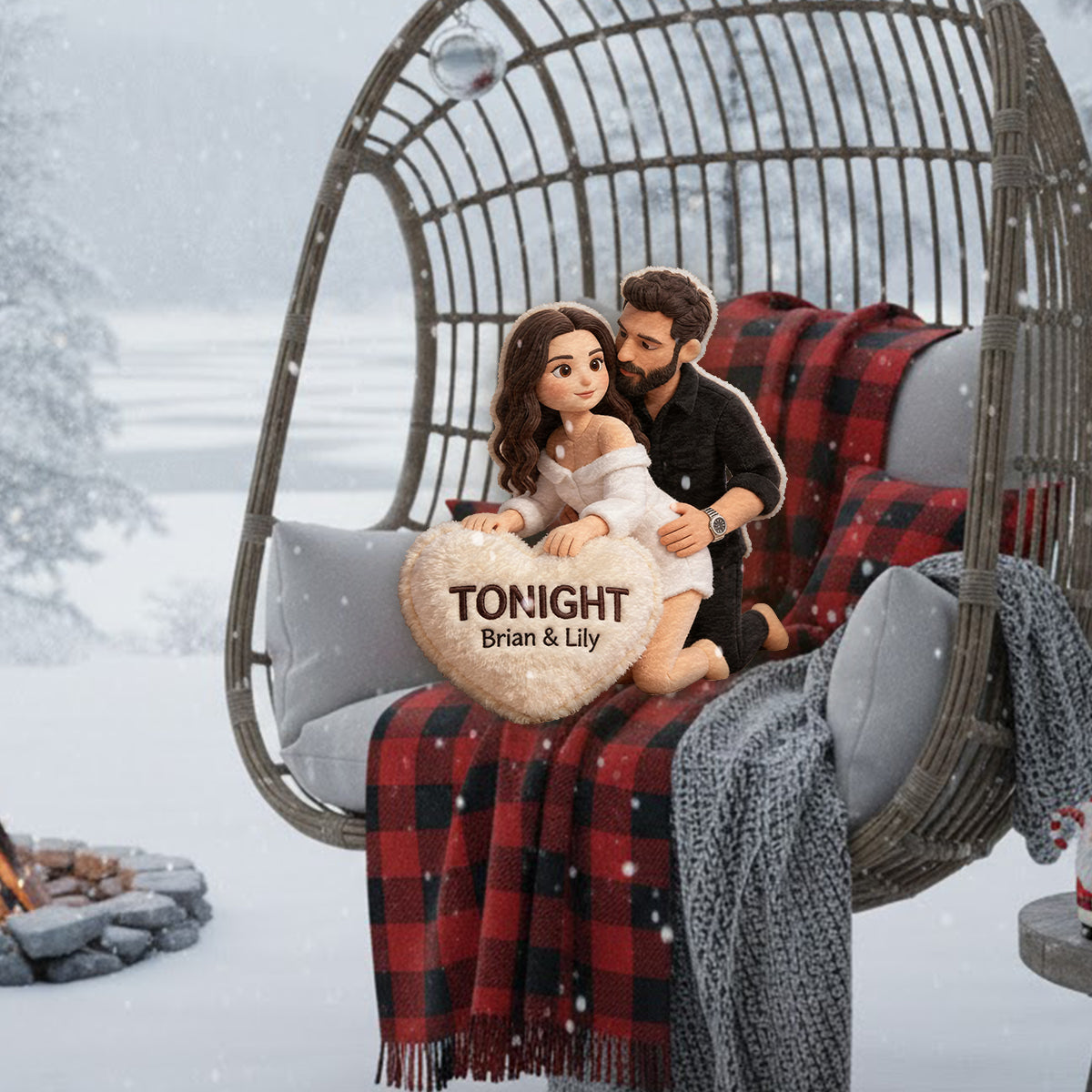 Tonight - Personalized Spicy Couple Premium Faux Fur Pillow