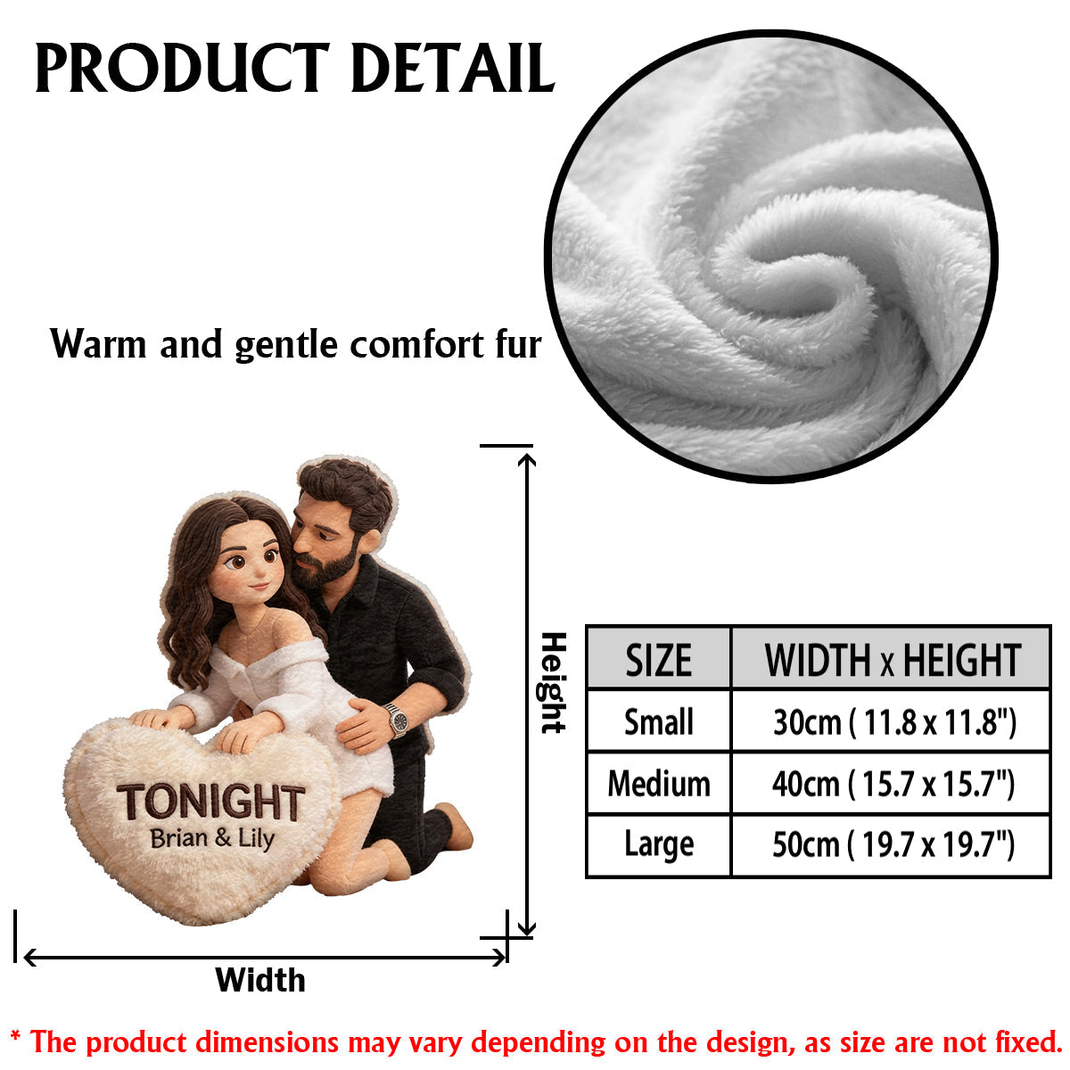 Tonight - Personalized Spicy Couple Premium Faux Fur Pillow