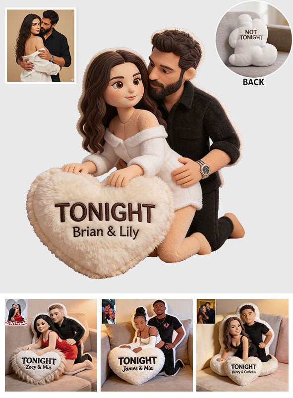 Tonight - Personalized Spicy Couple Premium Faux Fur Pillow