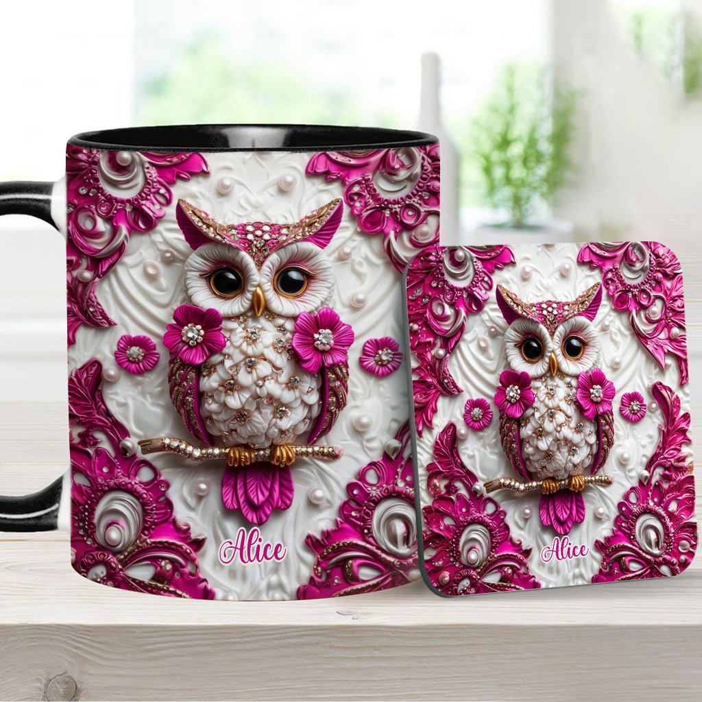 Magic Owl - Personalized Owl Accent Mug & Coaster