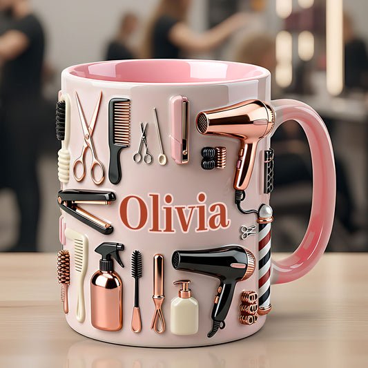 Proud Hair Stylist - Personalized Hairdresser Accent Mug & Coaster