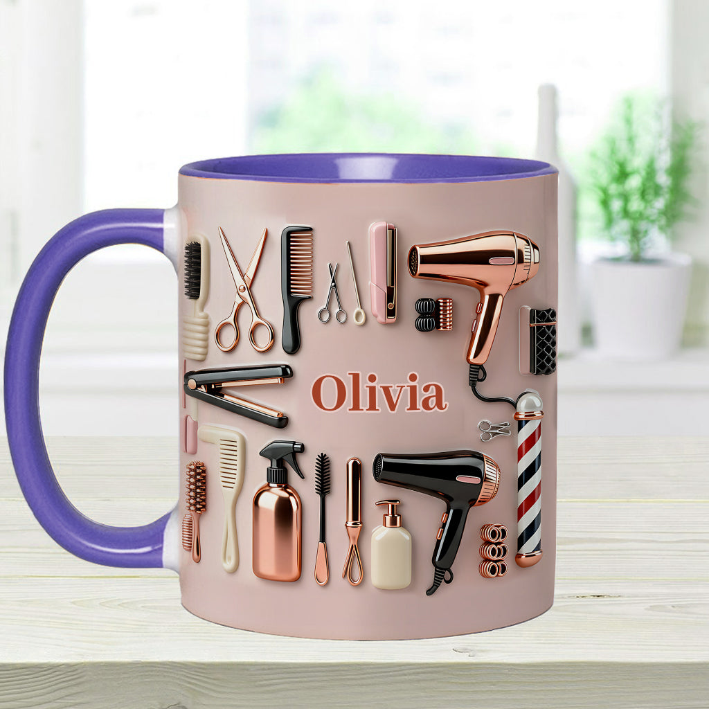 Proud Hair Stylist - Personalized Hairdresser Accent Mug & Coaster