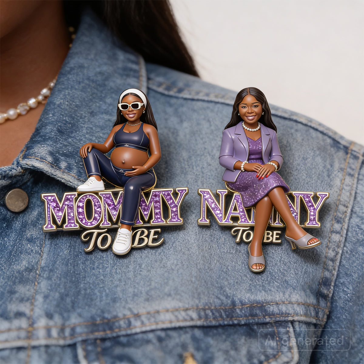 Mommy/ Daddy/ Granny... To Be, Baby Shower Party Pin - Personalized Pregnancy 3D Embossed Enamel Pin