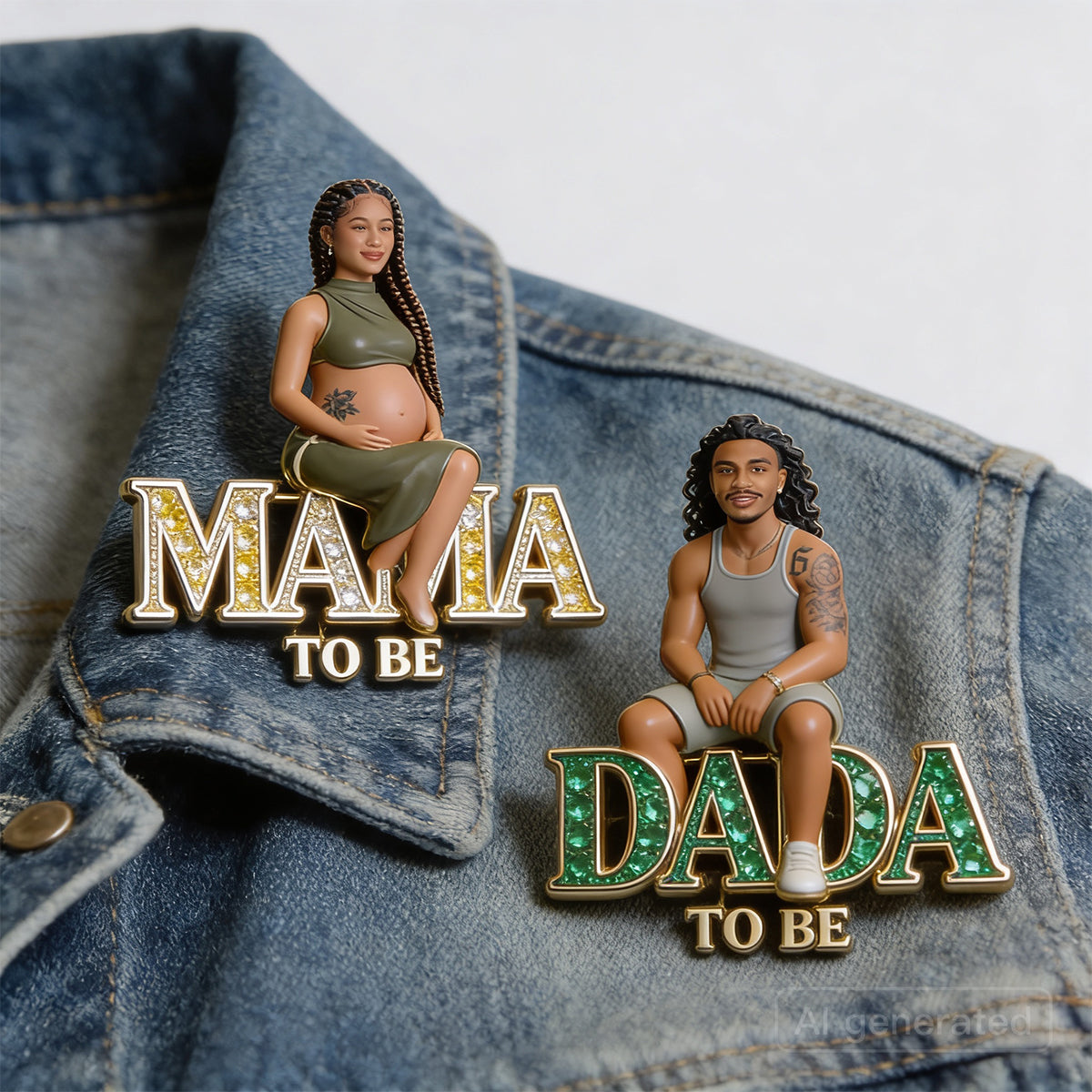 Mommy/ Daddy/ Granny... To Be, Baby Shower Party Pin - Personalized Pregnancy 3D Embossed Enamel Pin