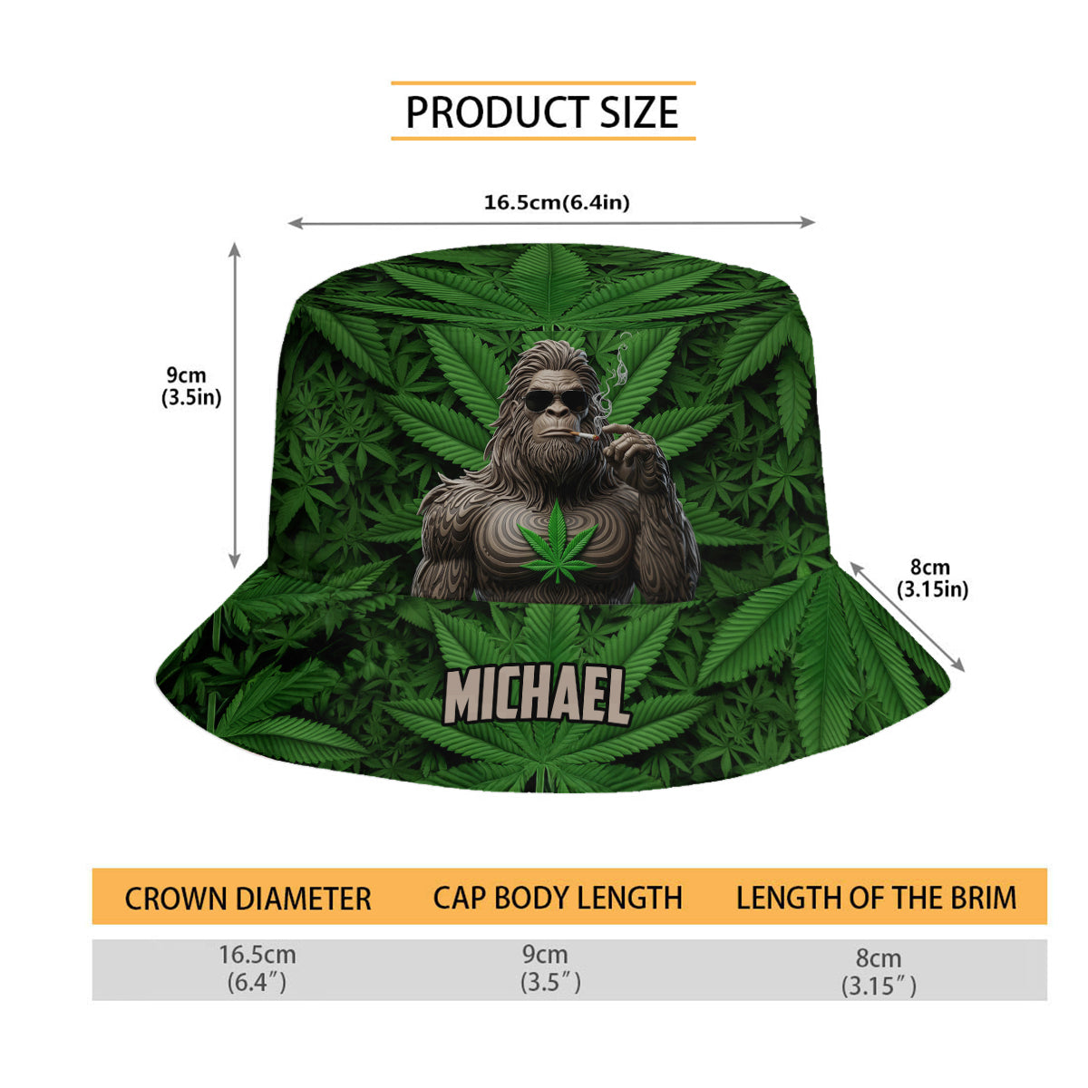Smoking Bigfoot - Personalized Weed Bucket Hat