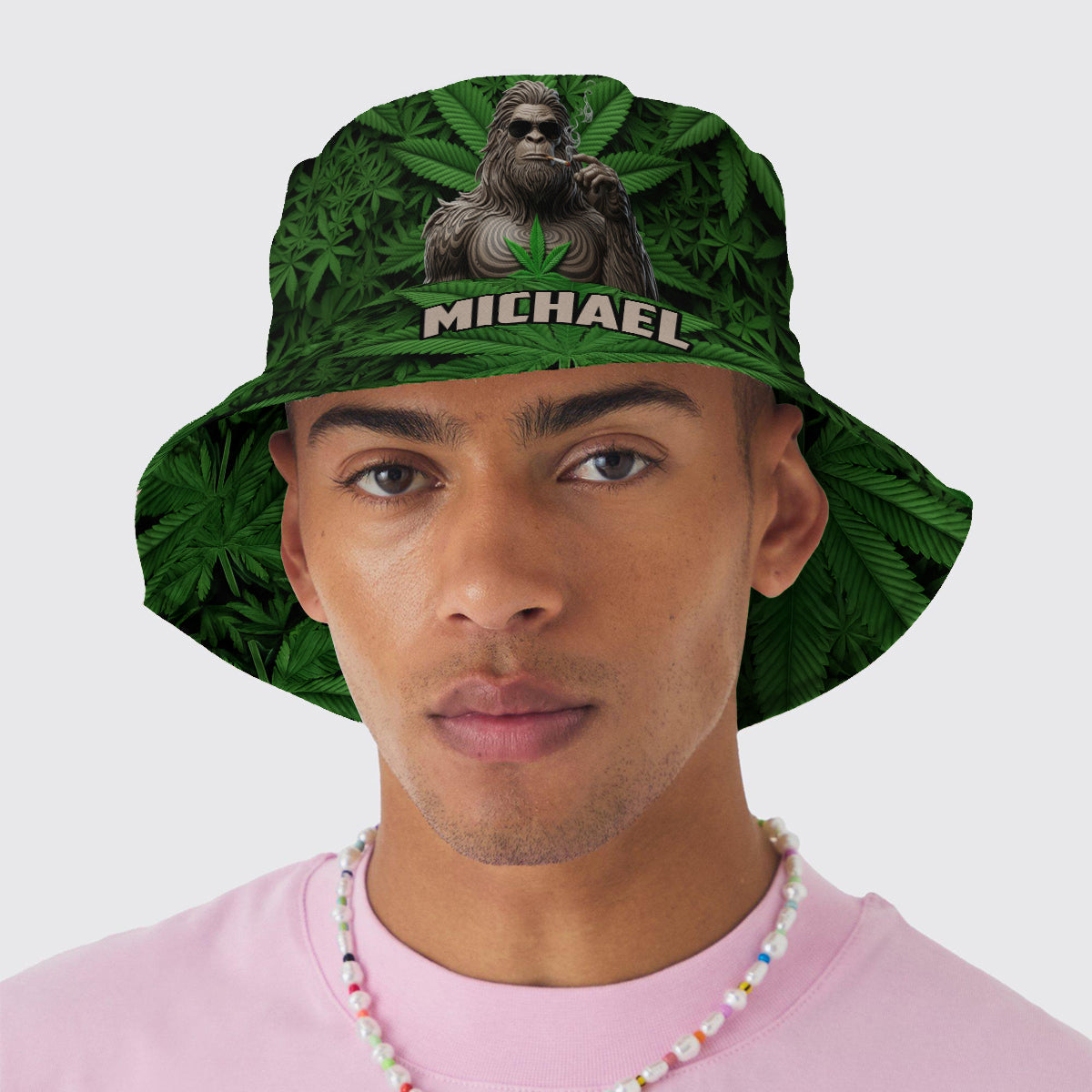 Smoking Bigfoot - Personalized Weed Bucket Hat