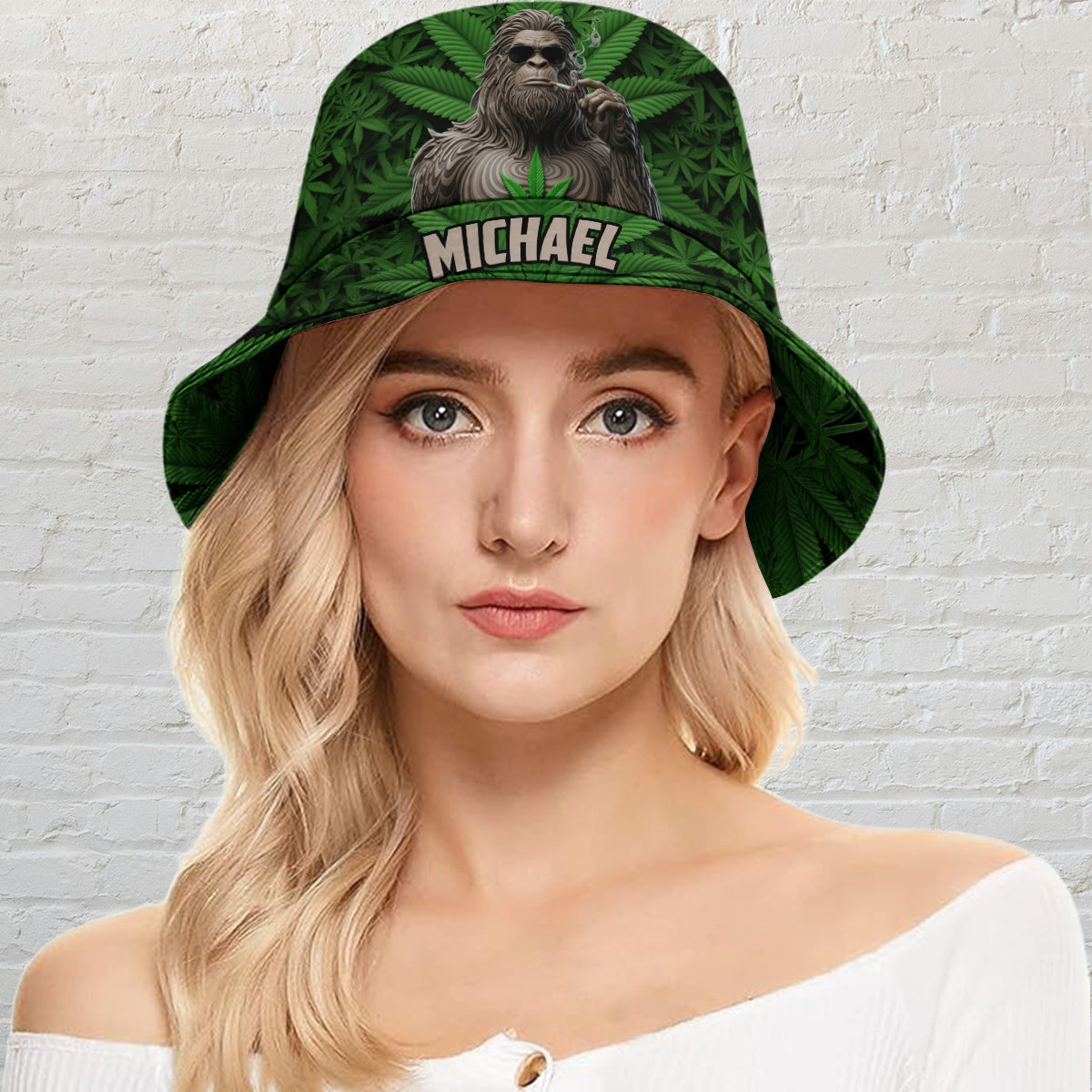 Smoking Bigfoot - Personalized Weed Bucket Hat