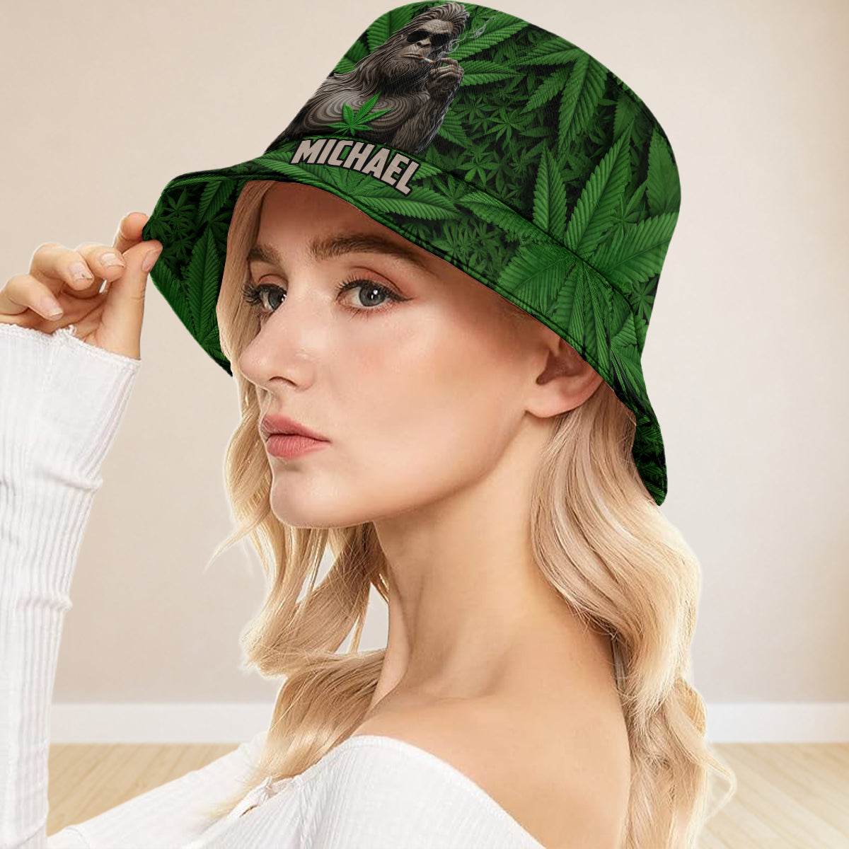 Smoking Bigfoot - Personalized Weed Bucket Hat