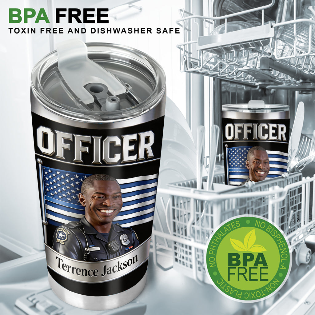 To Protect, To Serve, To Wear Blue - Personalized Police Officer Tumbler