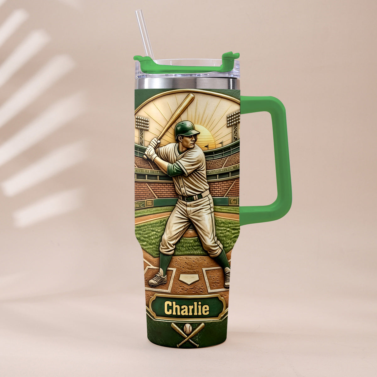 We Caught The Best Dad - Personalized Baseball Tumbler With Handle