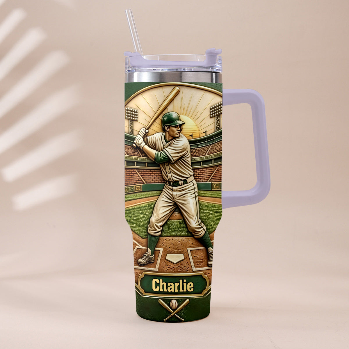 We Caught The Best Dad - Personalized Baseball Tumbler With Handle