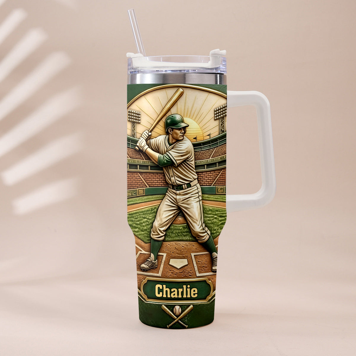 We Caught The Best Dad - Personalized Baseball Tumbler With Handle
