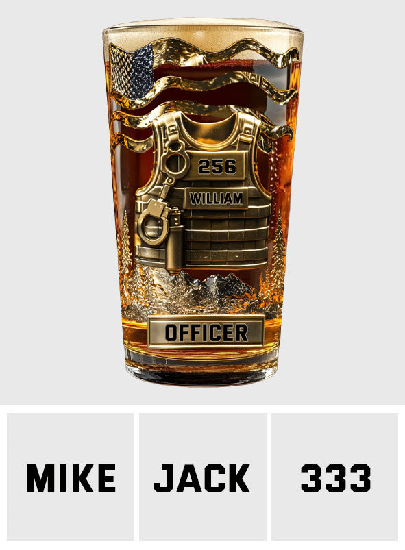 Serve And Protect - Personalized Police Officer Beer Glass