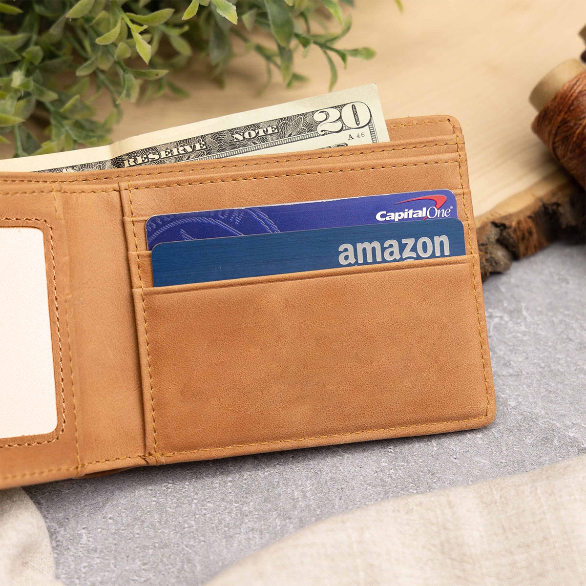 Whiskey And Cigar - Personalized Whisky Leather Wallet