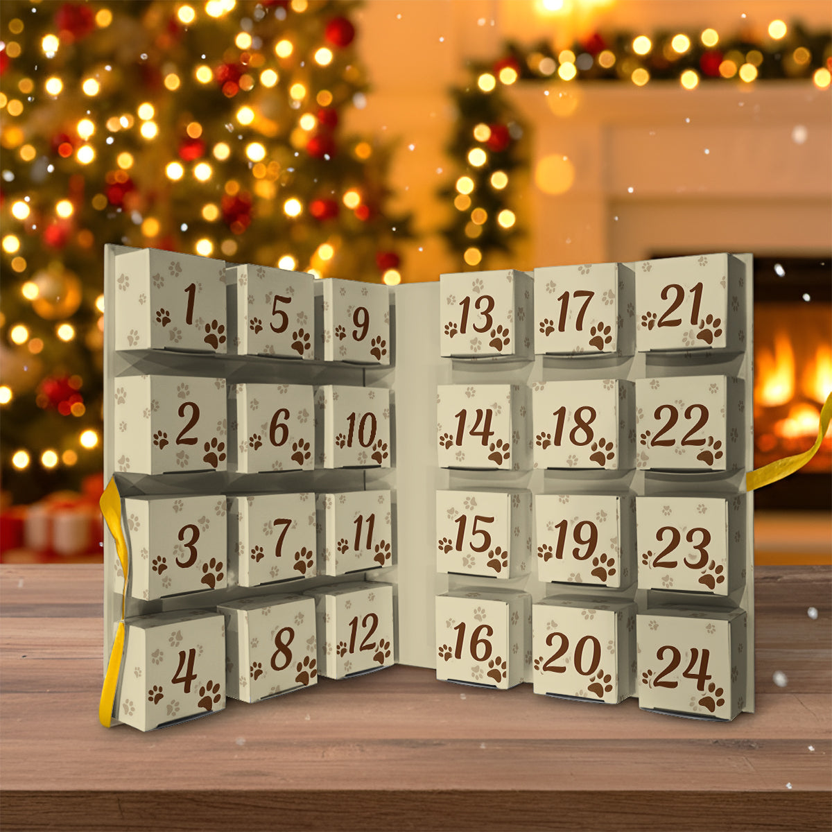 Love Dachshund - Personalized Dachshund Folded Advent Calendar With Ornaments