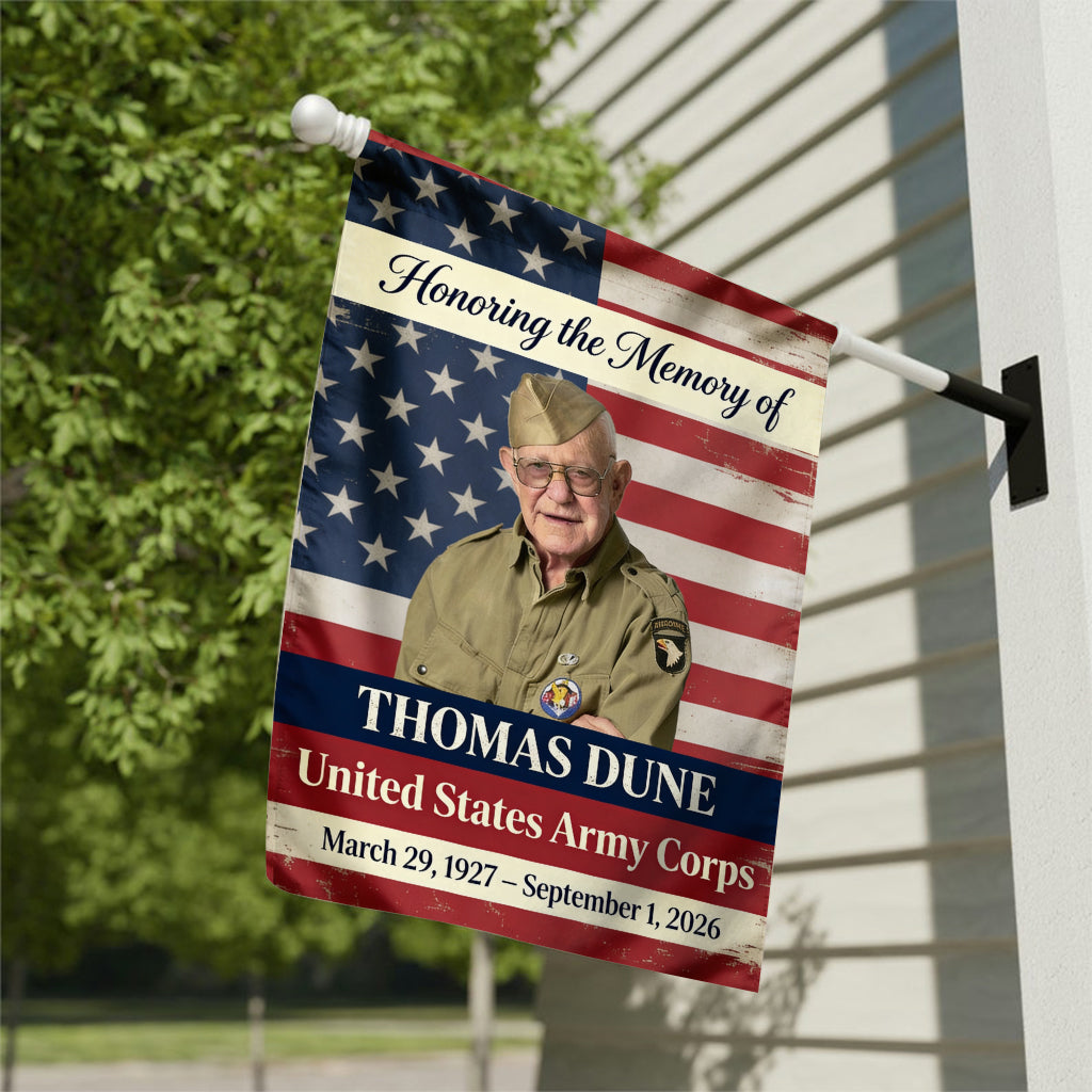 Military Memorial - Personalized Veteran Garden Flag
