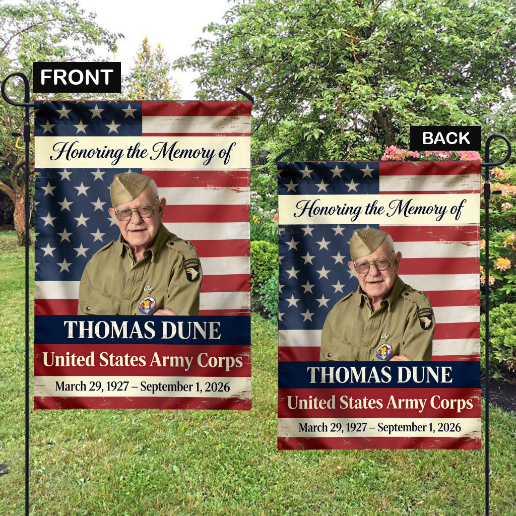 Military Memorial - Personalized Veteran Garden Flag